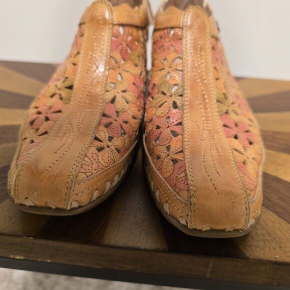 Pikolinos Women 36 Romana Leather Shoes Sandals Floral Pink Boho Cottage Western - Picture 4 of 13